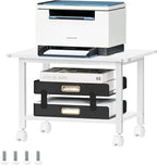 Lerliuo Under Desk Printer Stand, 2-Tier Industrial Mobile Printer Table by Lerliuo