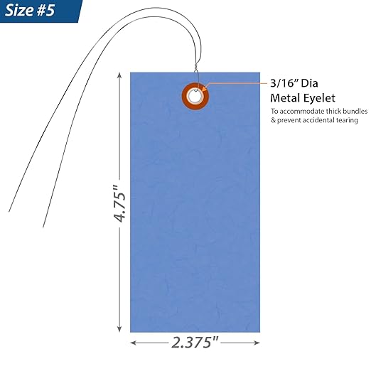 SmartSign 4.75 x 2.375 inch “Blue” Blank Tyvek Shipping Tags - Image 3