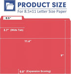 File Folder, PANDRI 120 Pack File Folder, 1/3 Cut Tab, Letter Size, Filing - Image 2