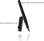 HUASHILAI Luxury Matte Black Forest Fountain Pen Set, Titanium Black Extra Fine - Image 3