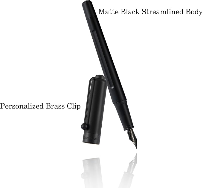 HUASHILAI Luxury Matte Black Forest Fountain Pen Set, Titanium Black Extra Fine - Image 3