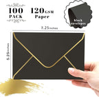 Black 5x7 Envelopes 50 Pcs, Goefun A7 Envelopes - Image 2