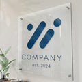 Personalized Floating Custom Acrylic Business Logo Sign | Free Company Vector by E-GraphicDesignInc