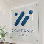 Personalized Floating Custom Acrylic Business Logo Sign | Free Company Vector by E-GraphicDesignInc