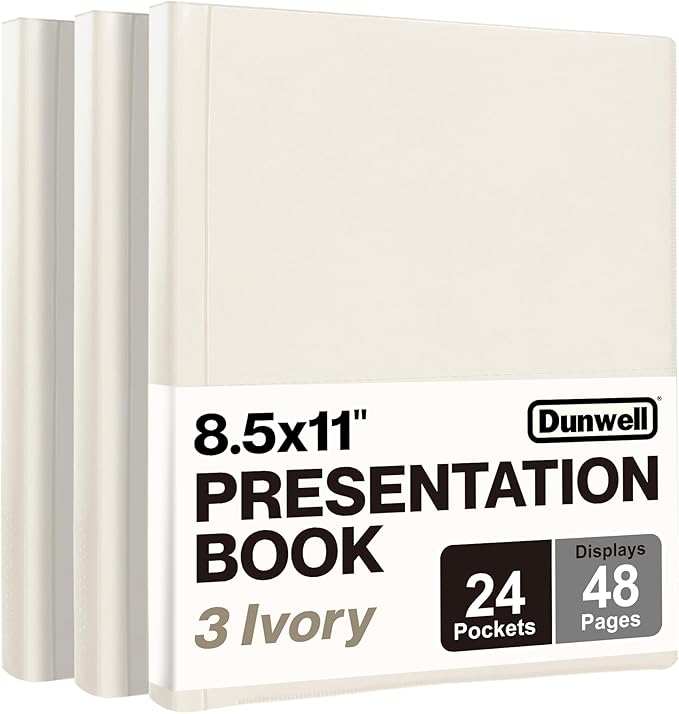 Dunwell Presentation Binder 24-Pocket, Displays 48 Pages, 8.5x11 Portfolio by Dunwell