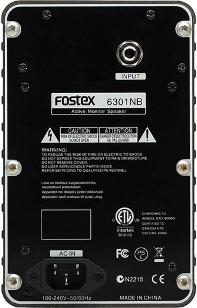 Fostex 6301NB Powered Active Monitor Single, Unbalanced, Black