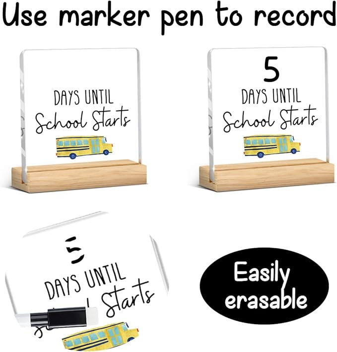 Funny Back to School Countdown Acrylic Sign, Funny Days Until Schools Starts - Image 2