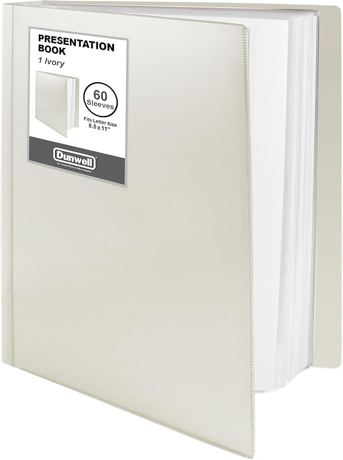 Dunwell Presentation Binder 60-Pocket, Displays 120 Pages, 8.5x11 Portfolio by Dunwell