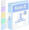 BinderX Extra Durable 3 Ring Binder, Round Ring 2 Inch Binders, Fits 450 Sheets by Sooez
