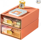 DETEIN 2PACK Stackable Drawer for Desk 6.5"x9"x3" Desktop Storage Organizer by DETEIN