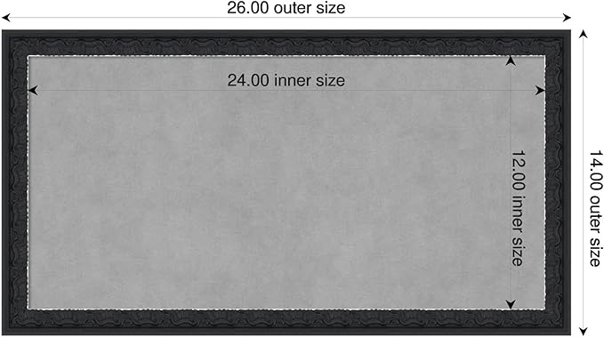 Amanti Art Black Framed Magnetic Board 14x26 Small Vision Board - Image 2