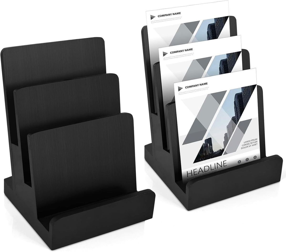 2 pieces 6 x 9 wood brochure holder, main product view