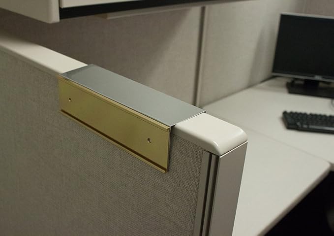 Quality Aluminum, Changeable Cubicle Nameplate Holder, Satin Silver Base - Image 3
