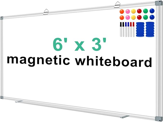 H-Qprobd Dry Erase White Board for Wall 6' x 3' Large Magnetic Whiteboard by H-Qprobd
