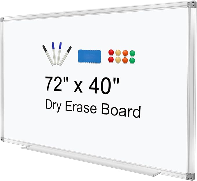 H-Qprobd Dry Erase Board for Wall 72"x40" Aluminum Presentation Magnetic by H-Qprobd