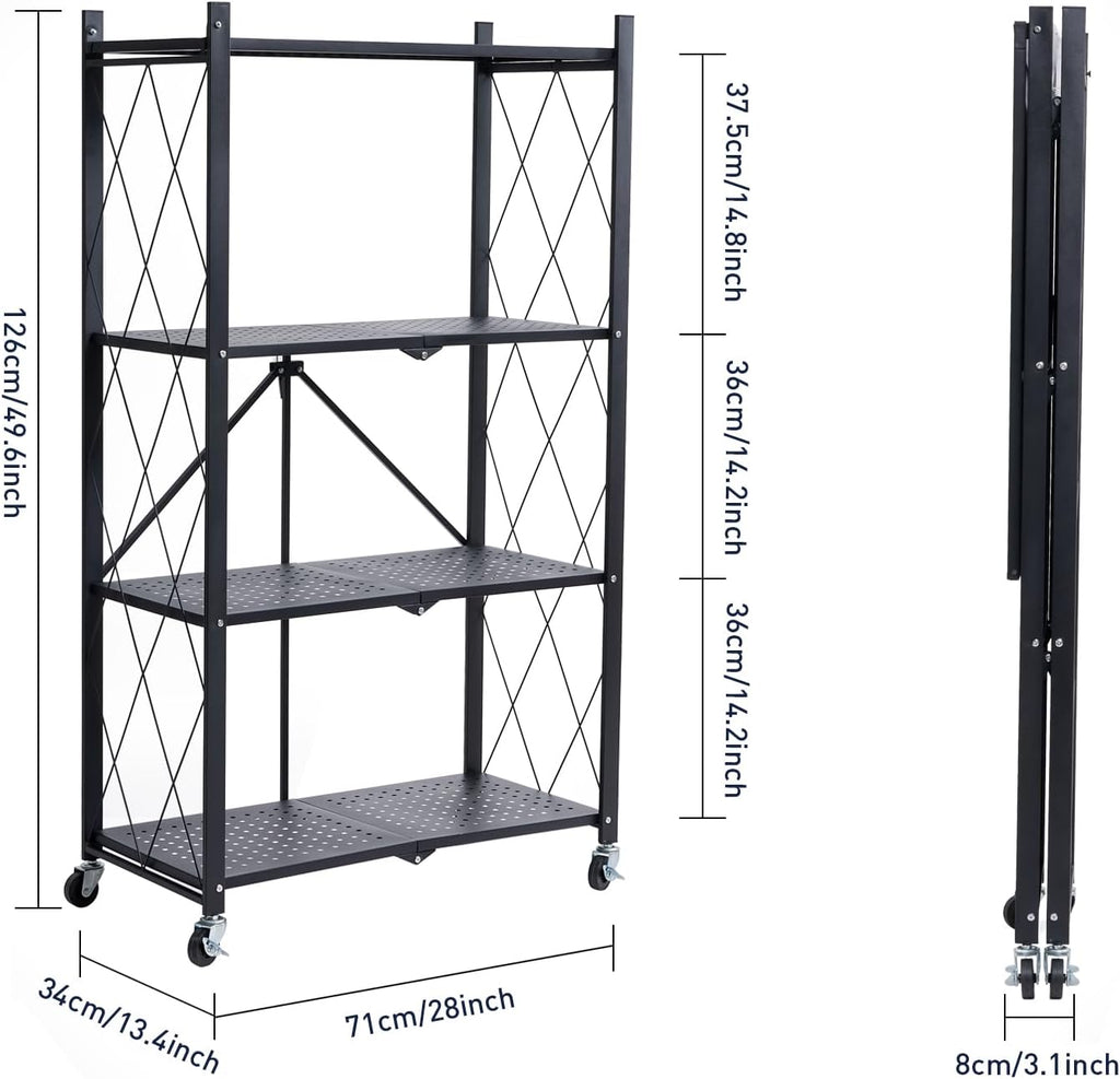 brian & dany 4-tier foldable storage shelves with, close-up detail