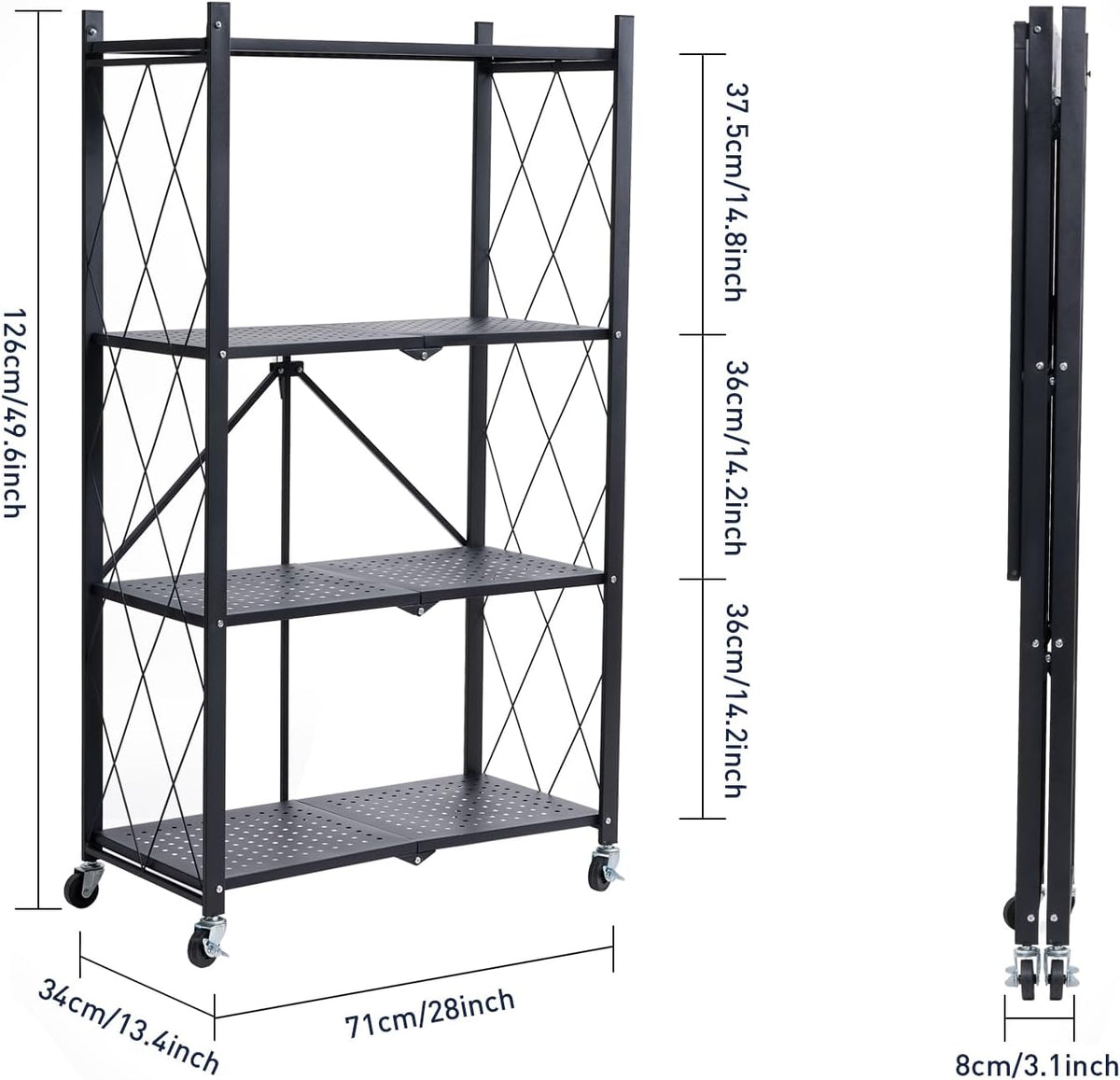 brian & dany 4-tier foldable storage shelves with, close-up detail
