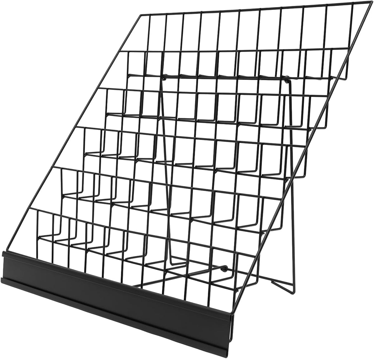 6 Tier Wire Book Display Rack Shelf, Black Book Signing Rack Tabletop Magazin...