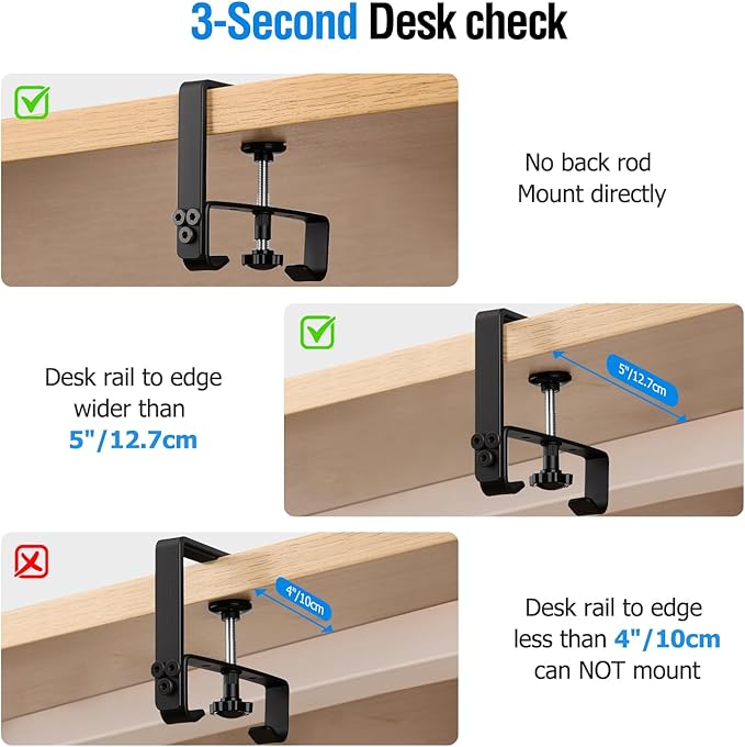 Under Desk Cable Management Tray, 36-Inch Heavy Duty No-Drill Clamp & Screw - Image 4