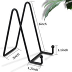 Decolore 6 Inch 5 Pack Black Metal Display Stands Plate Holder Display Stands - Image 2