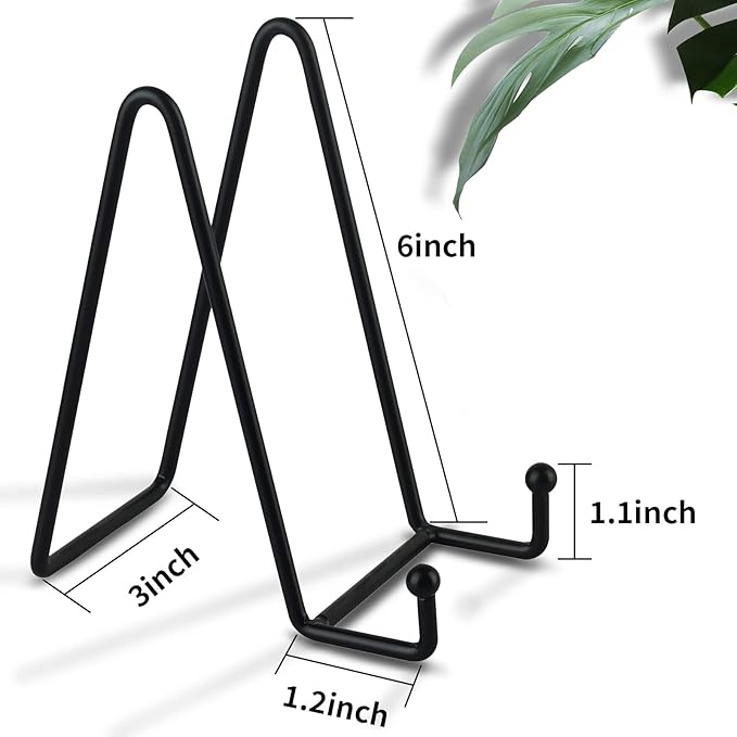 Decolore 6 Inch 5 Pack Black Metal Display Stands Plate Holder Display Stands - Image 2