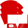 Jutom 50 Pcs 2 Pocket Glossy Paper Folders Glossy Paper Laminated Portfolios