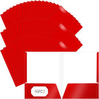 Jutom 50 Pcs 2 Pocket Glossy Paper Folders Glossy Paper Laminated Portfolios by Jutom