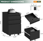 TEEALUBAN 3 Drawer File Cabinet - Image 2