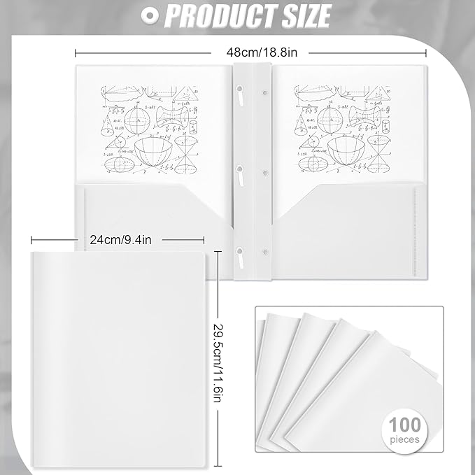 Lincia 100 Pcs Plastic Folders - Image 2