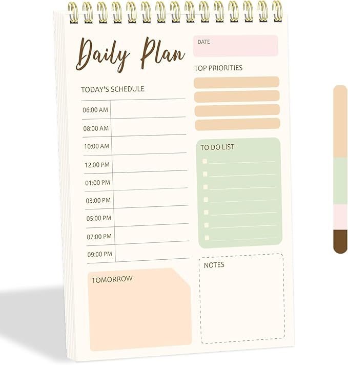 Tlenpo To Do List Notepad, 60 Sheets Daily Planner Notebook Organizer, Portable by Tlenpo