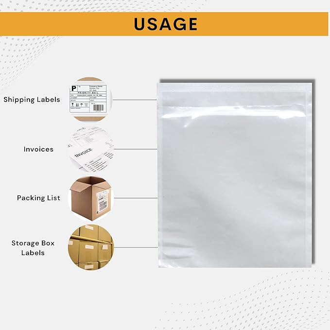 1000 Pack 6"x9" Shipping Label Sleeves – Clear Self-Adhesive Packing Slip - Image 7