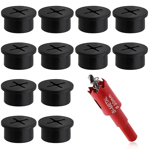 3/4 Inch Desk Grommet, 13 Pieces Wire Grommet, Desk Hole Cover by KITANIS