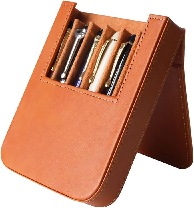 MIVLXLX Leather 6 Fountain Pen/Pencil Tray Case, Magnetic Closure - Image 9