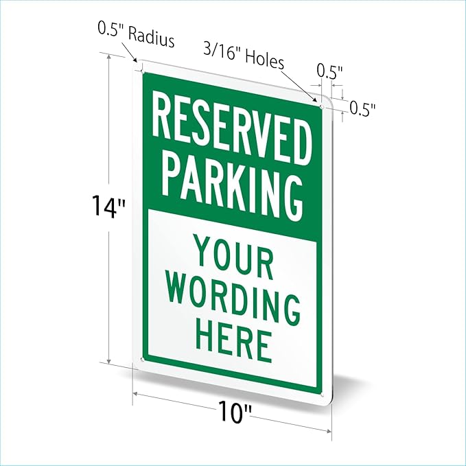 SmartSign 14 x 10 inch Custom “Reserved Parking” Metal Sign - Image 5