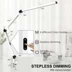 micomlan led desk lamp with clamp, dual light, close-up detail