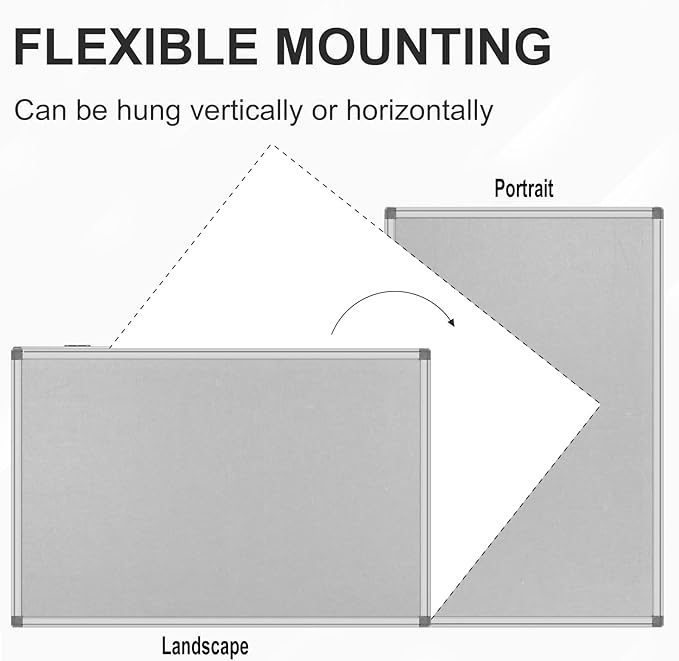 36x24-Inch Gray Felt Bulletin Board - Image 5