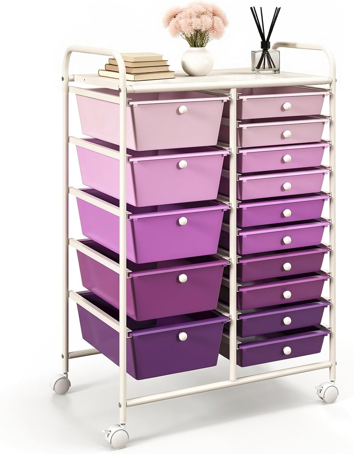 DORTALA 15-Drawer Rolling Storage Cart