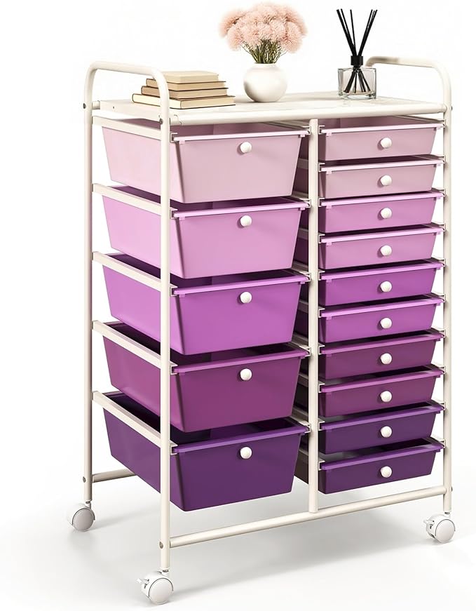 DORTALA 15-Drawer Rolling Storage Cart by DORTALA