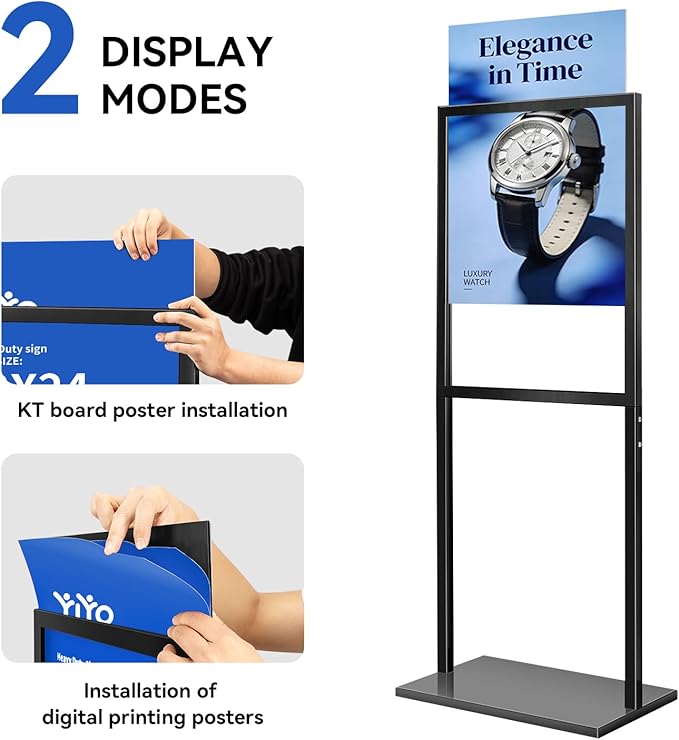 YIYO Sign holder floor stand, sign holder stand heavy Duty Pedestal poster stand - Image 7