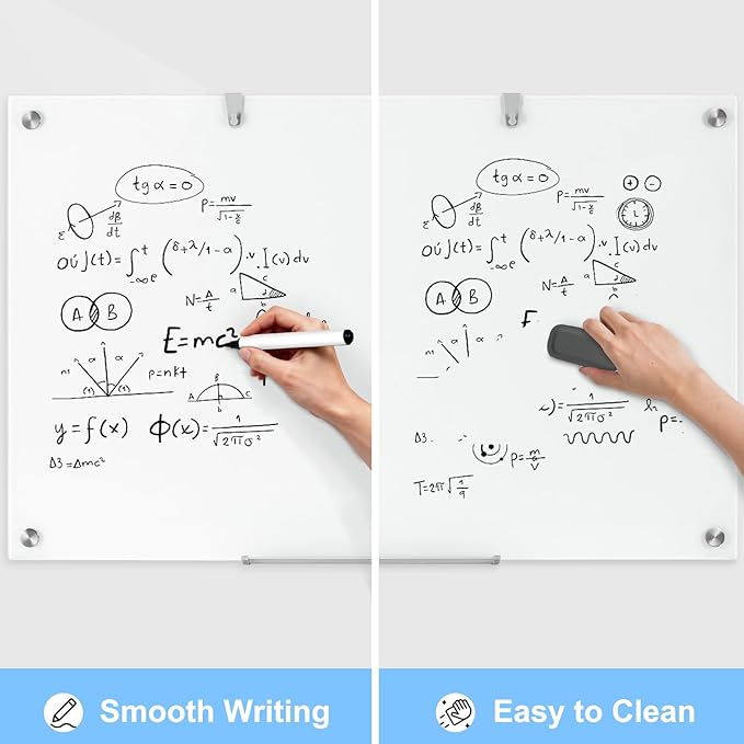 36 x 24 Inches Glass Whiteboard, Magnetic Glass Dry Erase Board - Image 2