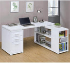 Pemberly Row L Shape Corner Storage Desk in White, Letter/Legal File, 5 - Image 2
