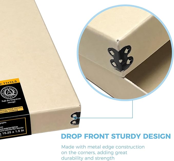Lineco Museum Archival Storage Box, 11.75x15.25x1.5 in. Drop Front Design. - Image 4