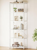 Casaottima Book Shelf, 6 Tier Tall Bookshelf, Modern Wood Bookcase Shelves by Casaottima