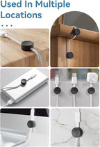 Maveek Magnetic Cord Clips Black, Silicone Cord Organizer Magnet Cable Holder - Image 7
