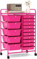 HAPPYGRILL 15-Drawer Rolling Cart, Storage Carts by HAPPYGRILL