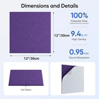 UNECHO 12 Pack 12" X 12" X 0.4" Acoustic Panels - Image 3
