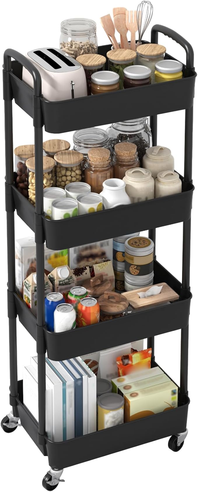 Sywhitta 4-Tier Plastic Rolling Utility Cart - Image 8