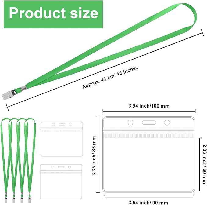 100 Pcs Lanyards for ID Badges and 100 Pcs Clear Name Tag Holders Reusable - Image 2