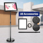 SENZHIYI Heavy Duty Poster Sign Stand Holder Adjustable Snap Open Aluminum - Image 7