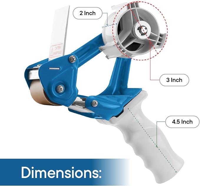 TAPEWELL Heavy Duty Metal Frame 2 Inch Wide Packing Tape Dispenser Gun - Image 2